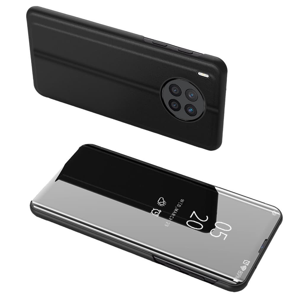 Hurtel Clear View Case etui za Huawei nova 8i s preklopom, črn
