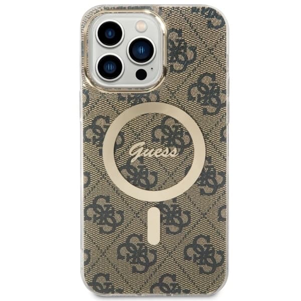 Ovitek Guess 4G MagSafe za iPhone 14 Pro Max, rjav 2