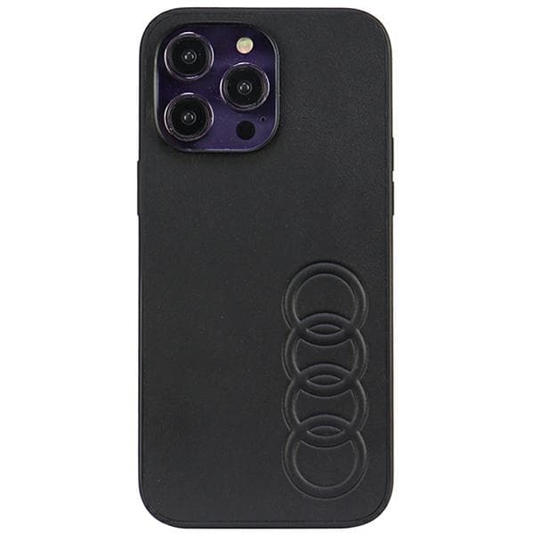 Ovitek Audi iz umetnega usnja za iPhone 14 Pro Max 6.7" črn