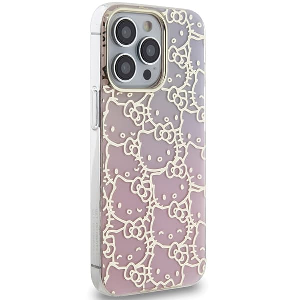 Hello Kitty ovitek IML Gradient Electrop Crowded Kitty Head za iPhone 14 Pro - roza 4