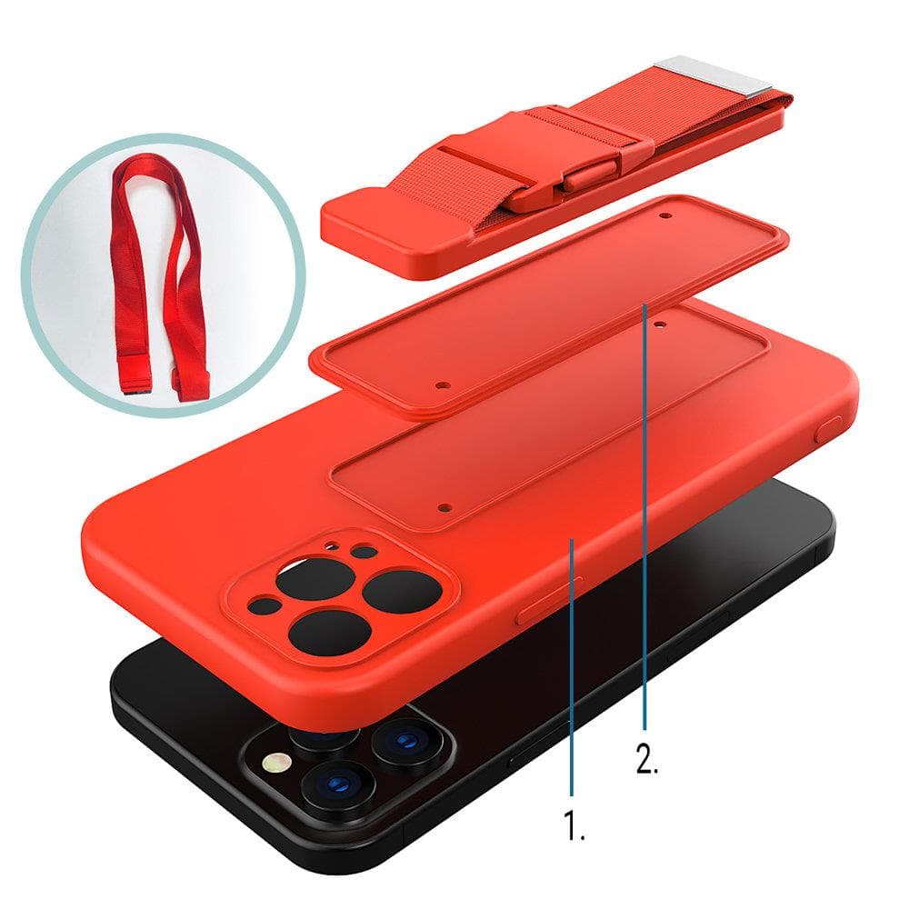 Hurtel Gel ovitek z vrvico za iPhone 11 Pro, rdeča 7