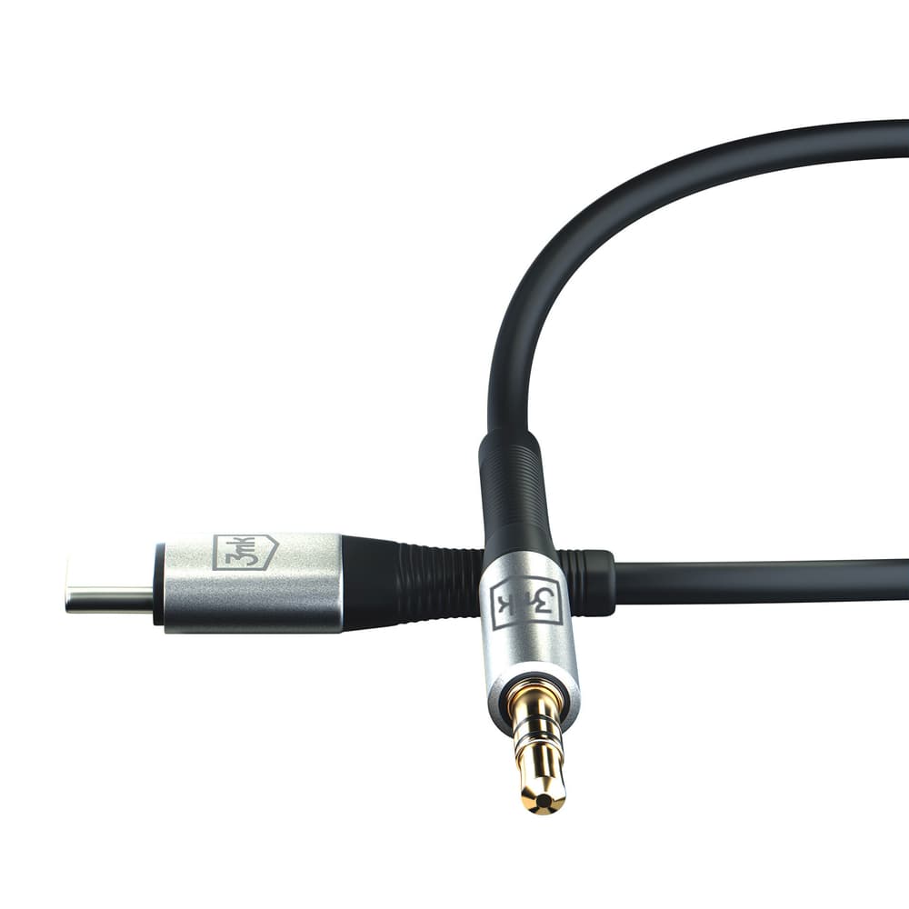 3mk AUX kabel USB-C / minijack 3.5mm - srebrn 5