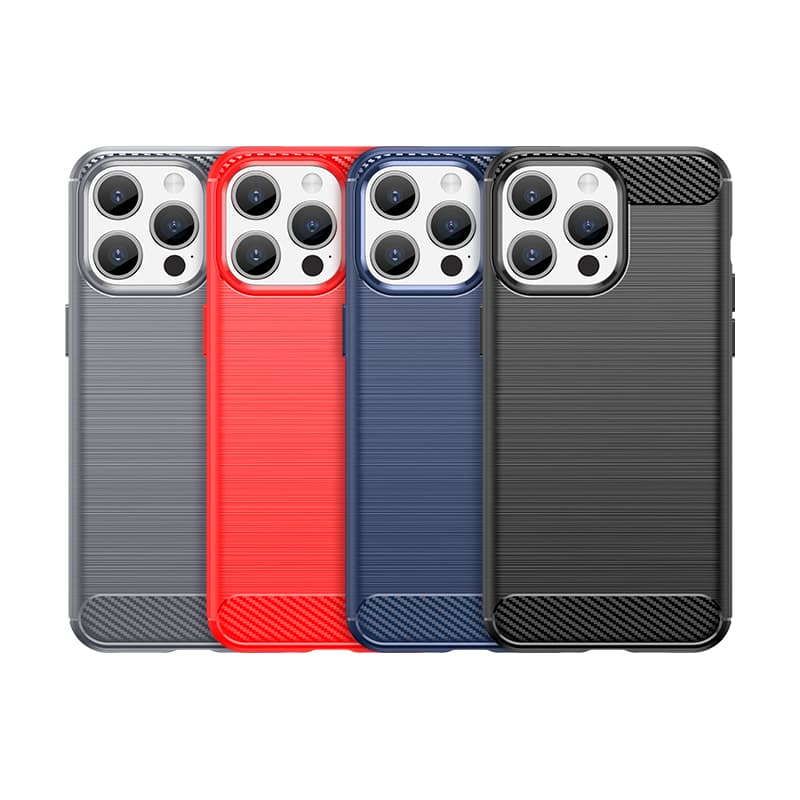 Prožen ovitek za iPhone 15 Pro Max Hurtel Carbon Case - črn 7