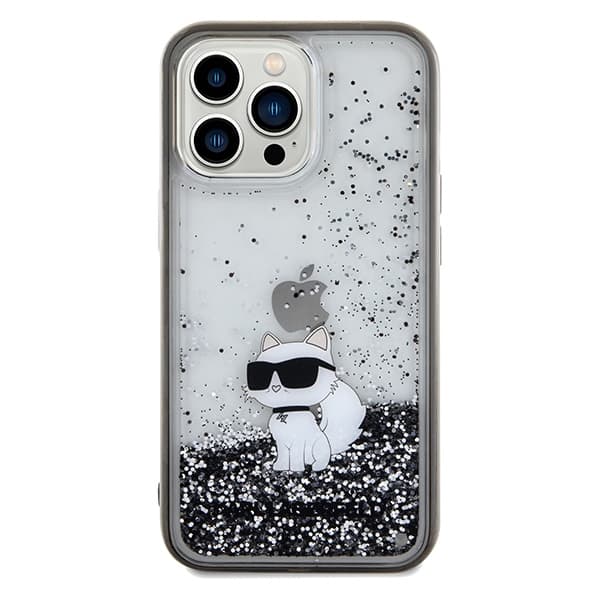 Karl Lagerfeld Liquid Glitter Choupette ovitek za iPhone 13 Pro Max - prozoren 3
