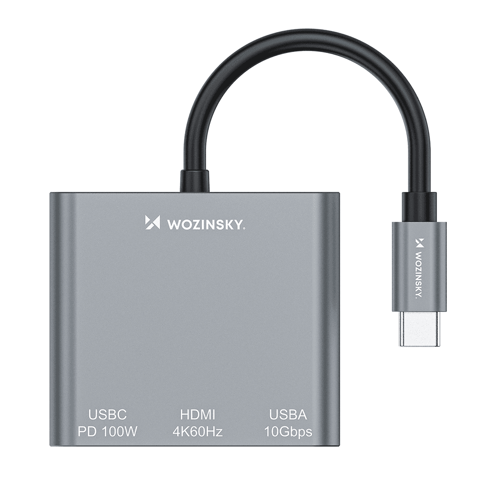 Wozinsky WHCH-01 USB-C Hub, PD 100W, HDMI 4K@30Hz, USB-A 10Gbps - siv 3