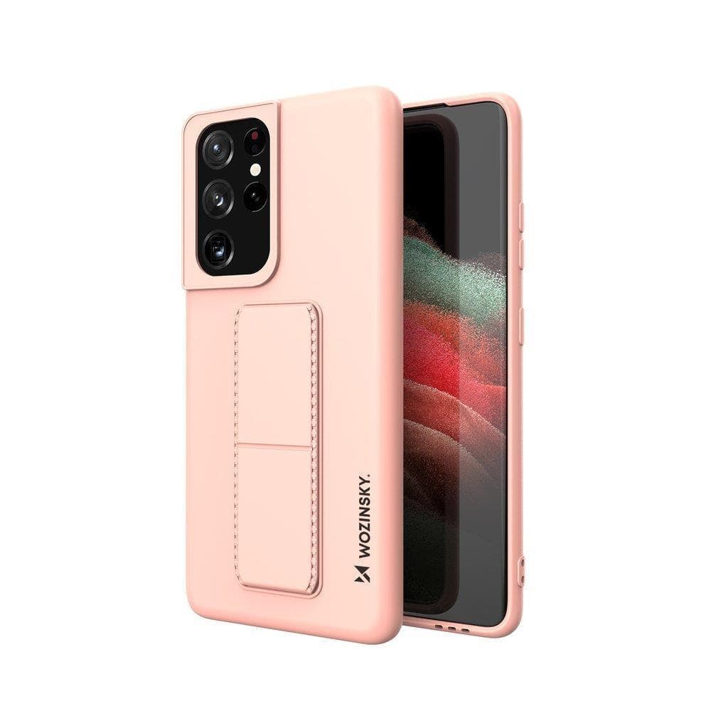 Wozinsky Kickstand ovitek za Samsung Galaxy S21 Ultra 5G, roza