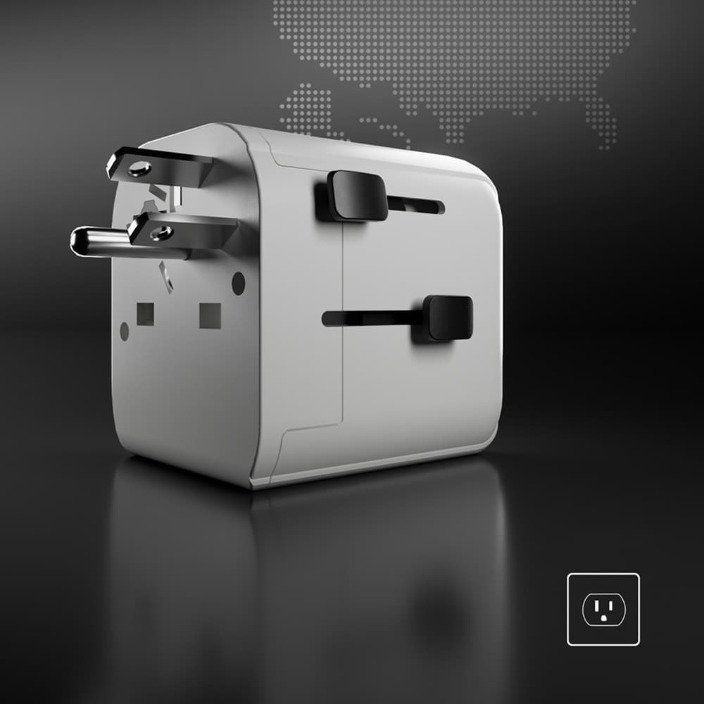 SBS univerzalni potovalni adapter EU 2xUSB-A (bel) 6