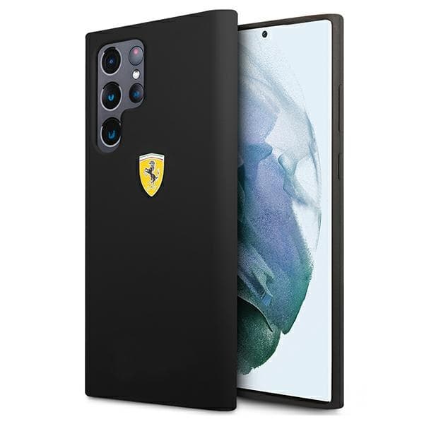 Ferrari FESSIHCS22LBK S22 Ultra S908 ovitek, črn, On Track Silicone