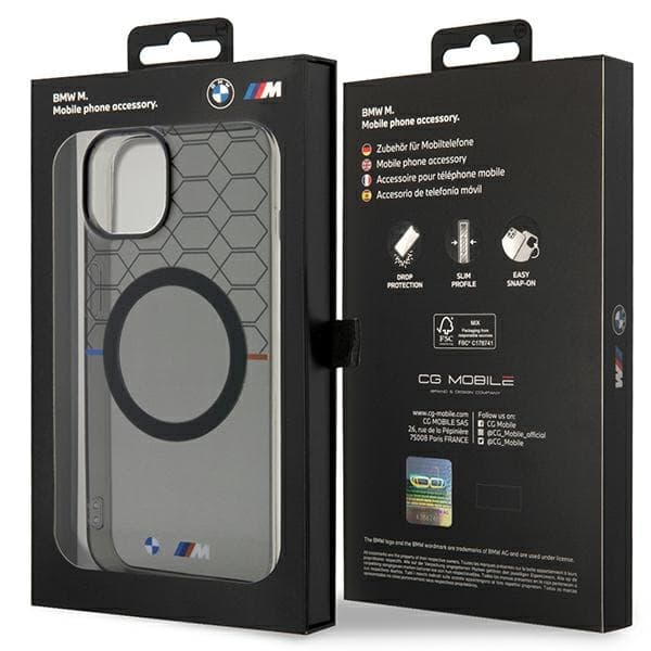 Ovitek BMW Pattern MagSafe za iPhone 14 6.1" siv 8
