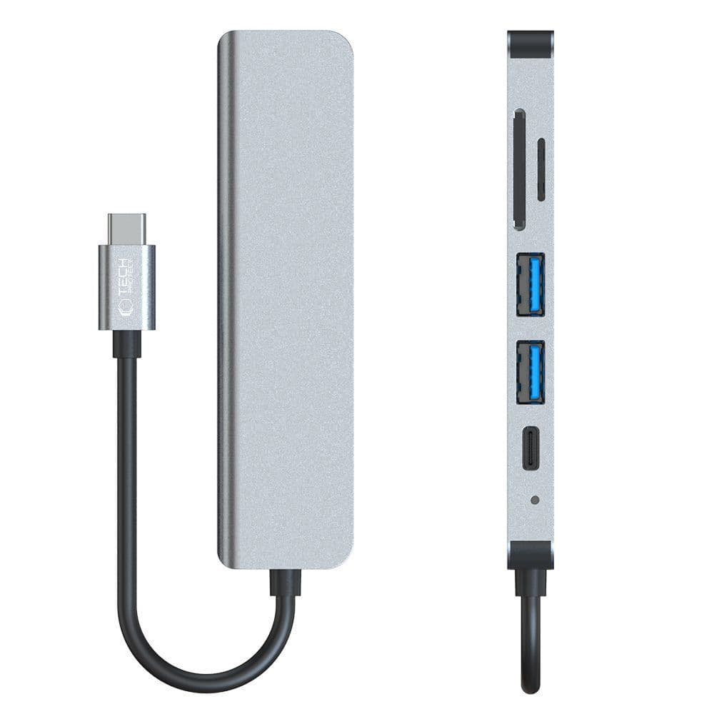 Adapter Tech-Protect V4 6v1 USB-C: USB-A 3.0 / USB-A 2.0 / USB-C / HDMI / Čitalnik kartic 4
