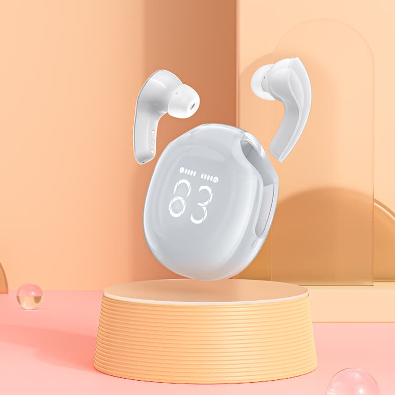 Acefast T9 Bluetooth 5.3 brezžične slušalke, bele 7