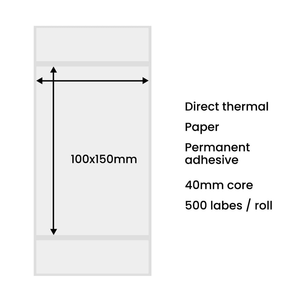 Termalne nalepke 100x150mm (500 kosov) - bele 2