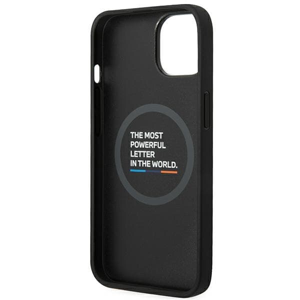BMW ovitek za iPhone 14 6.1" (usnjeni, črn) 7