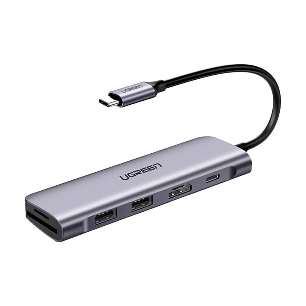 Ugreen CM195 6v1 adapter USB-C - HDMI / 2x USB-A 3.0 / USB-C PD / SD/TF čitalnik, siv 4