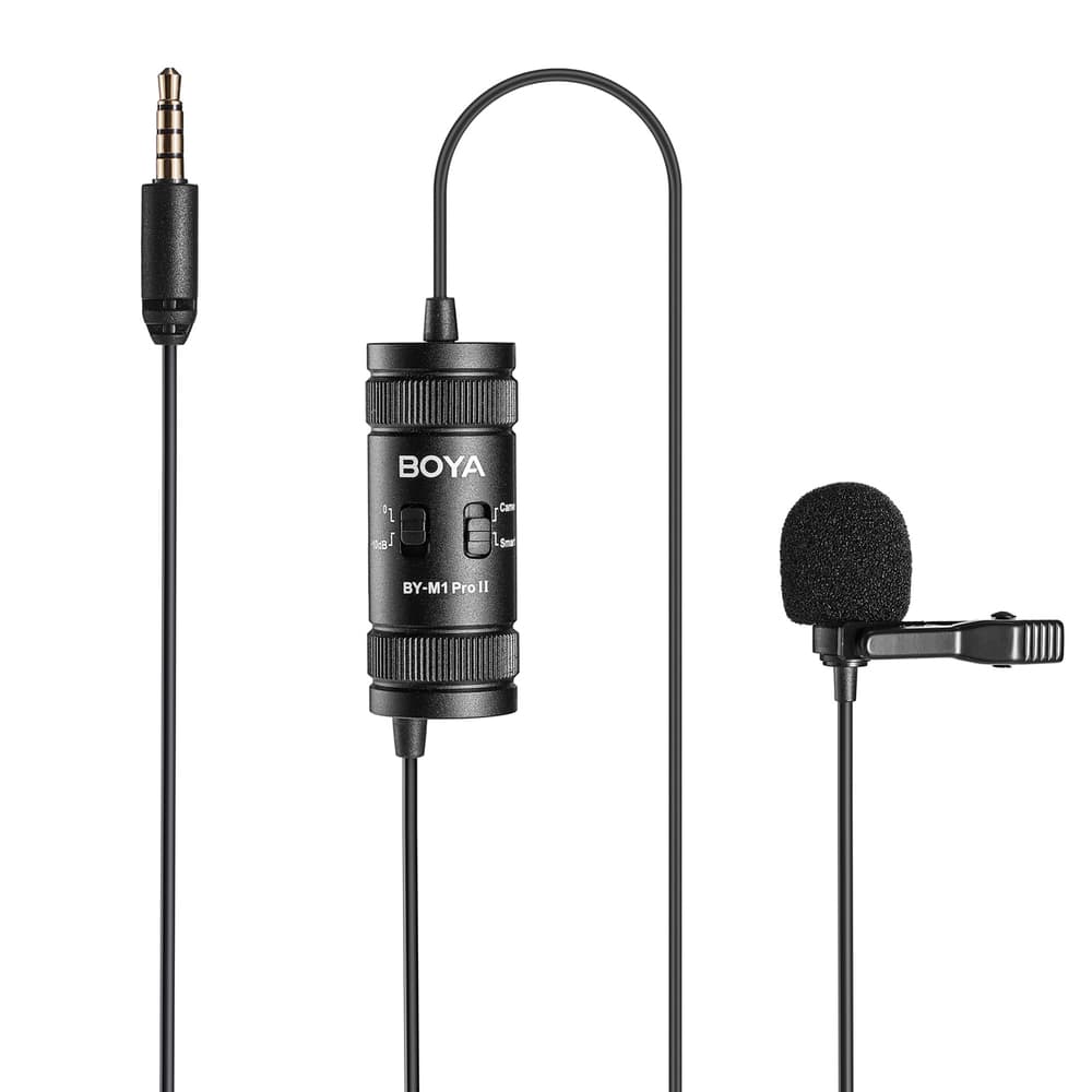 Boya BY-M1 Pro II žični lavalier mikrofon - črn