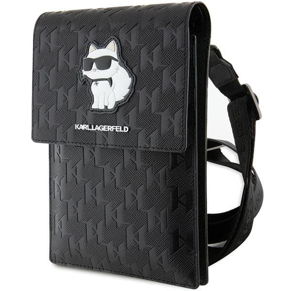 Torba Karl Lagerfeld Handbag Saffiano Monogram Choupette - črna