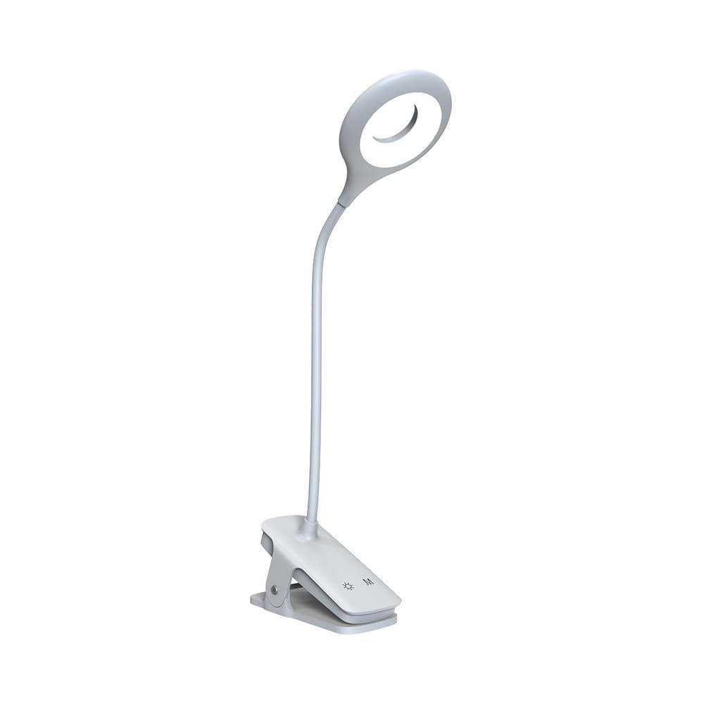 Mini Wozinsky Brezžična LED bralna svetilka s sponko + USB-C kabel - bela