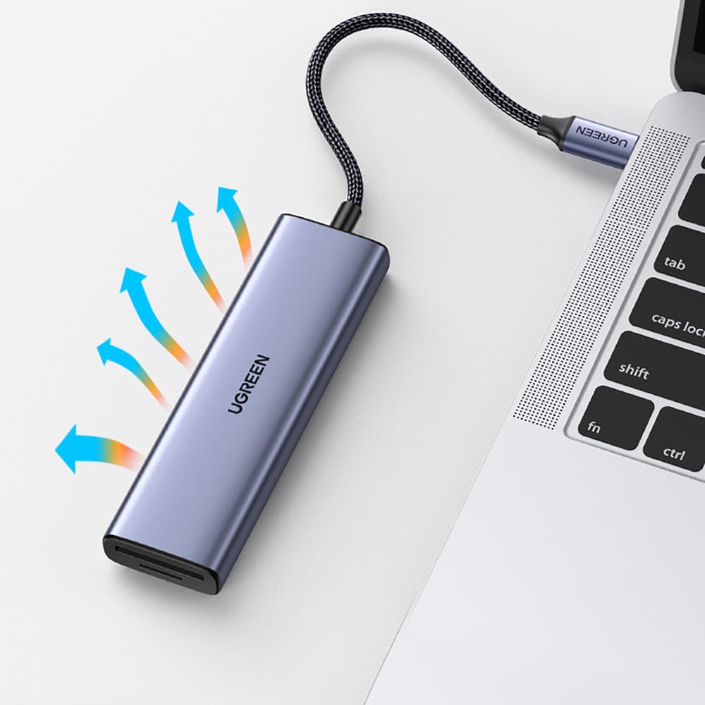 HUB Ugreen CM511 6v1 USB-C - HDMI / 3x USB-A 3.0 / SD/TF čitalnik kartic, siv 4