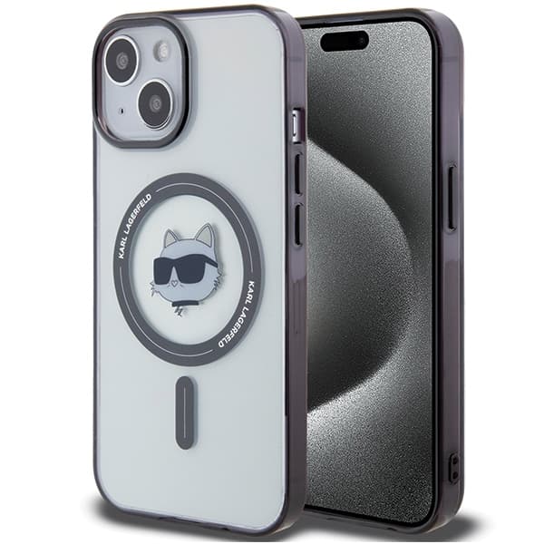Karl Lagerfeld KLHMP15MHCHNOTK ovitek za iPhone 15 Plus (6.7") - prozoren, MagSafe