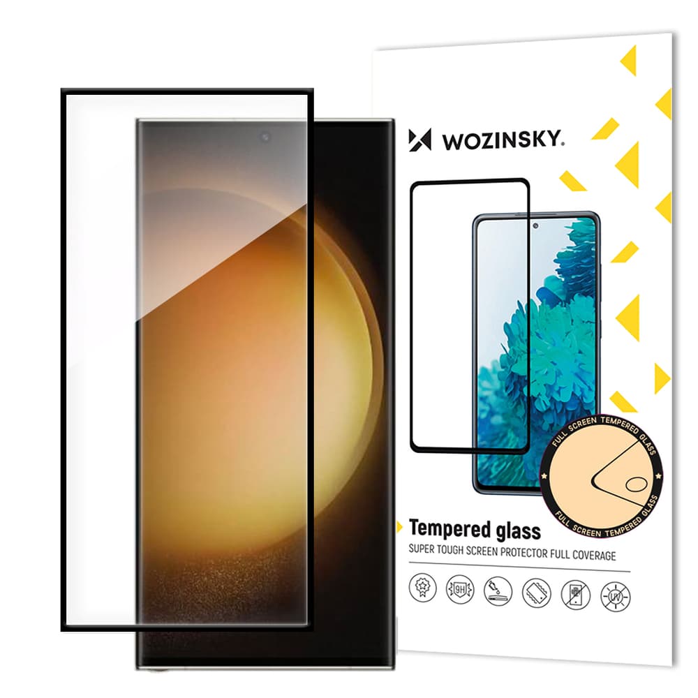 Wozinsky Full Glue kaljeno steklo za Samsung Galaxy S24 Ultra (črn okvir)
