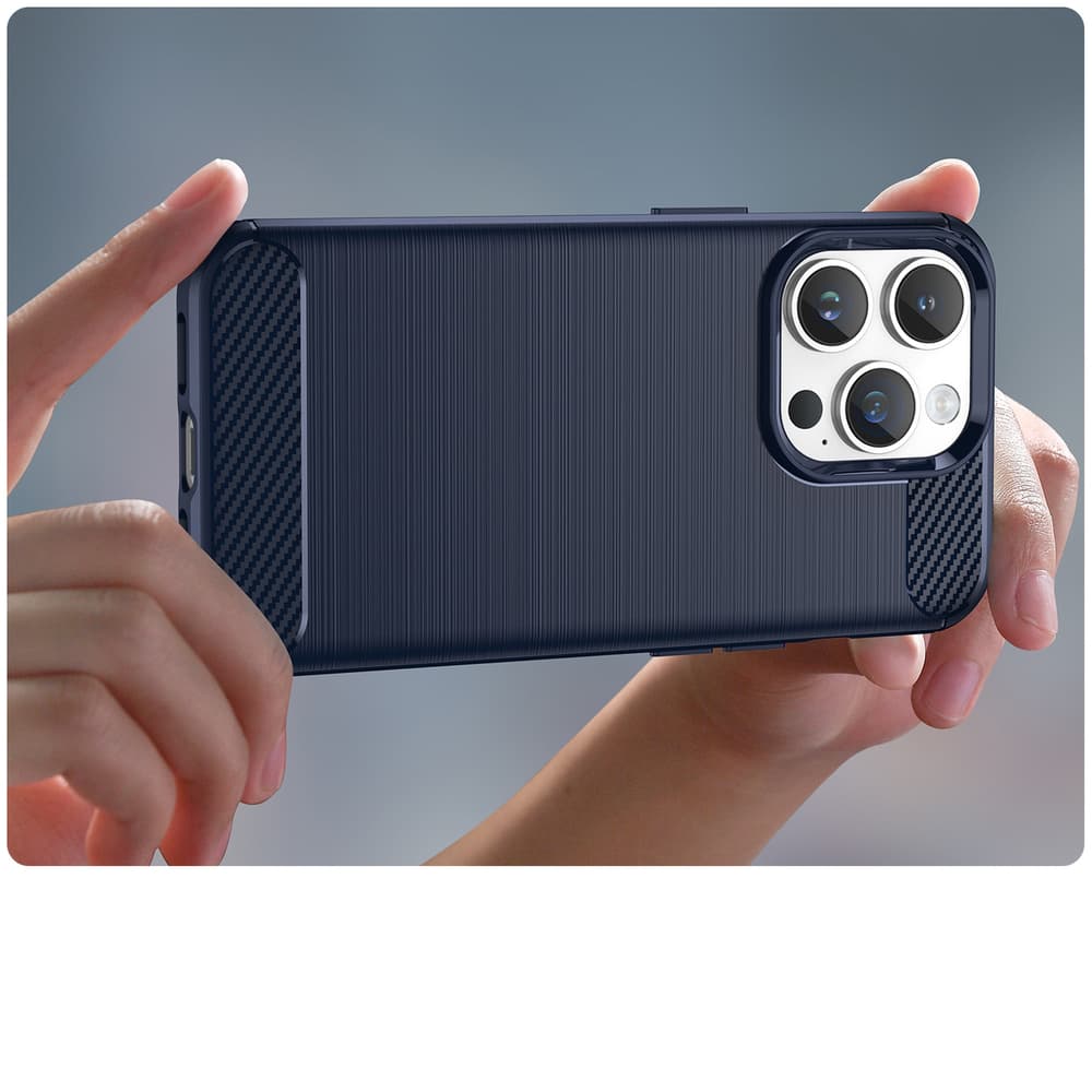 Hurtel Carbon ovitek za iPhone 14 Pro, moder 5