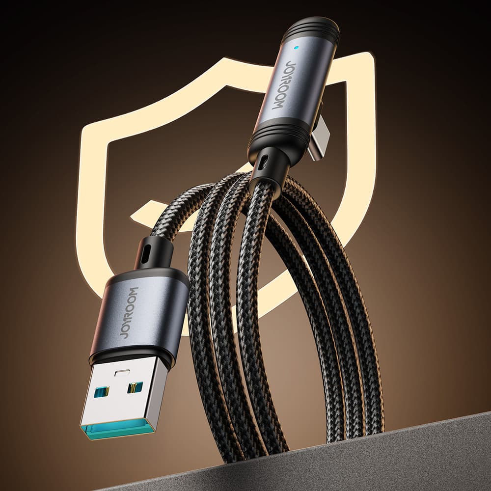 Joyroom S-A56 Kabel USB-A - USB-C 3A, 90° kotni, 1.2m, črn 7