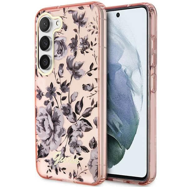 Guess ovitek Flower Collection za Samsung Galaxy S23+ S916, roza
