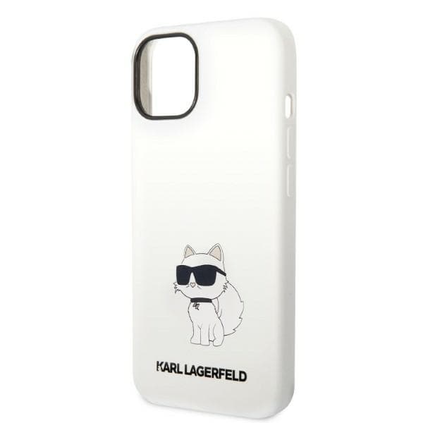 Ovitek Karl Lagerfeld KLHMP14MSNCHBCH iPhone 14 Plus 6.7" bela silikon Choupette MagSafe 6
