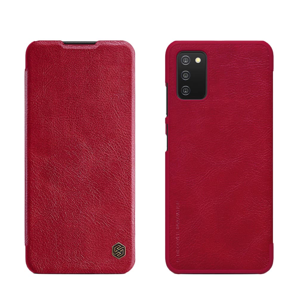 Usnjen ovitek Nillkin Qin za Samsung Galaxy A03s rdeč