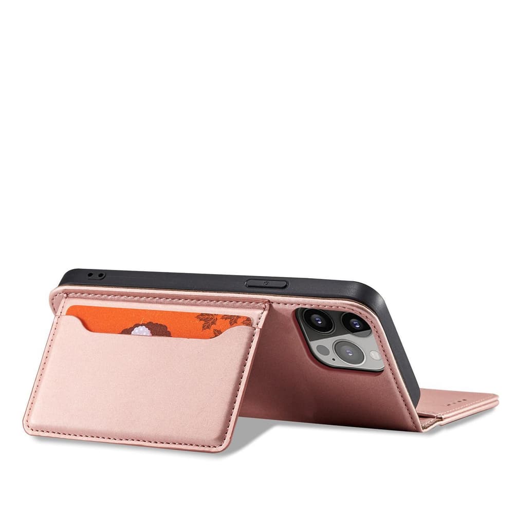 Hurtel Magnet Card etui za iPhone 13 Pro, denarnica, roza 3
