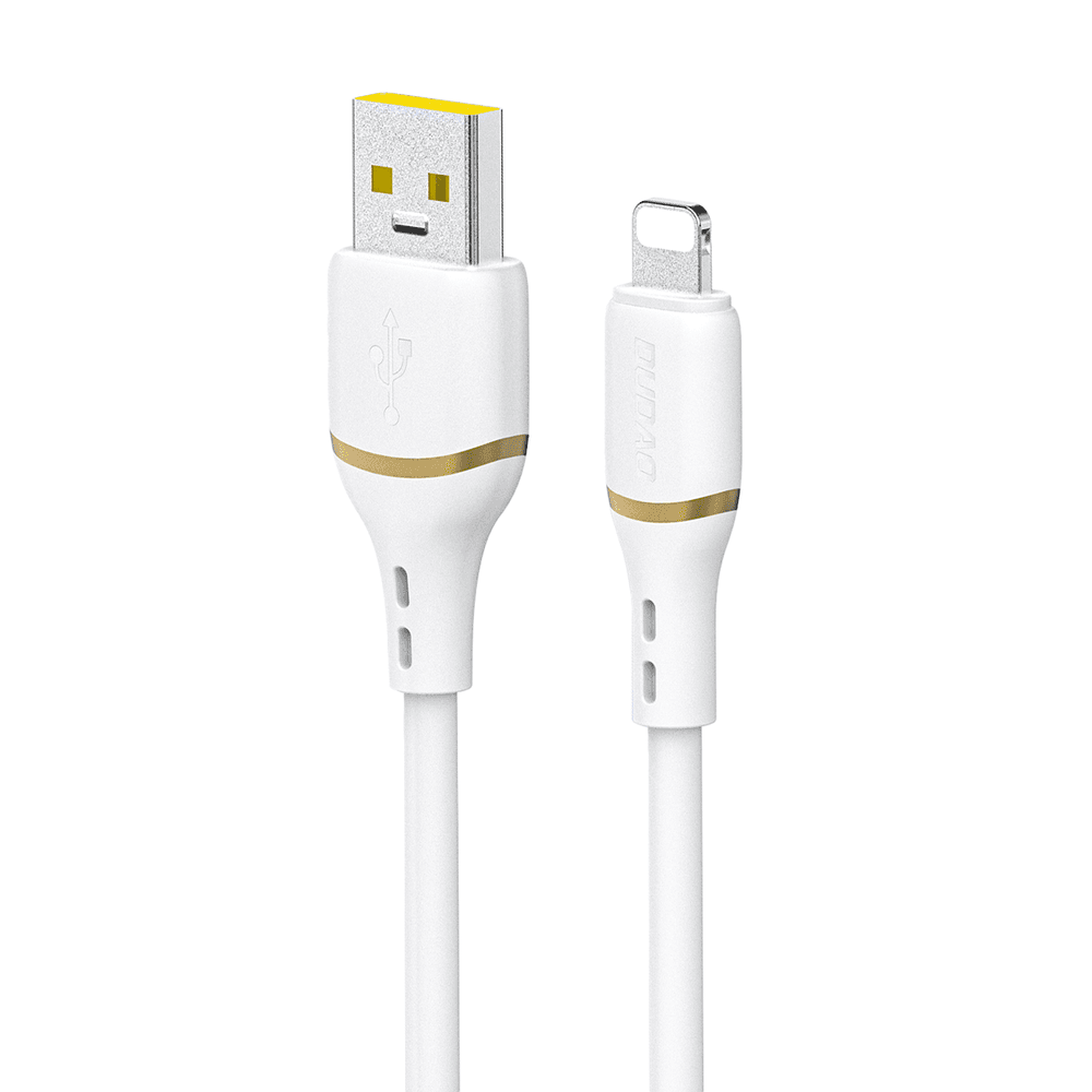 Dudao L25L kabel USB-A - Lightning 1m, 30W, mehka silikonska prevleka, bel