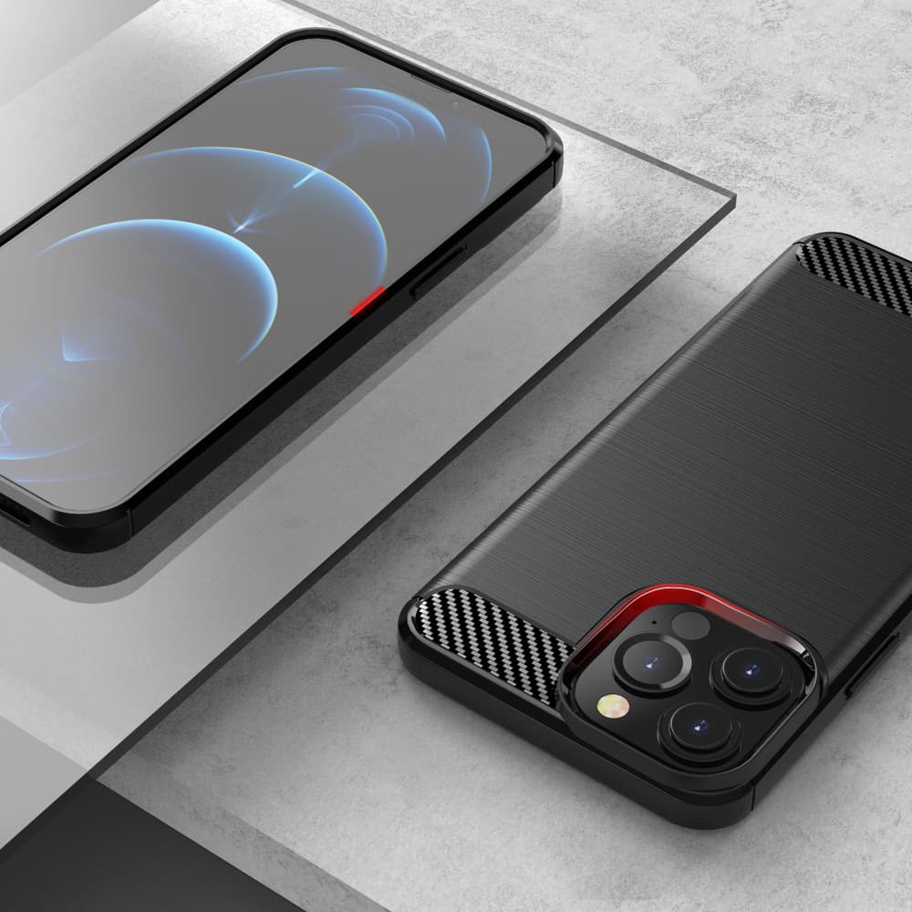Hurtel Carbon ovitek za iPhone 13 Pro Max - črna 6