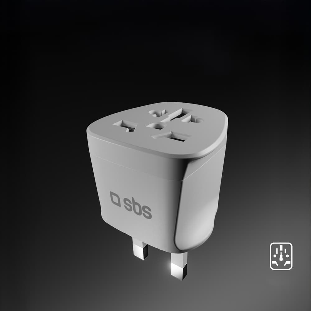 SBS UK potovalni adapter - univerzalni - bel 4