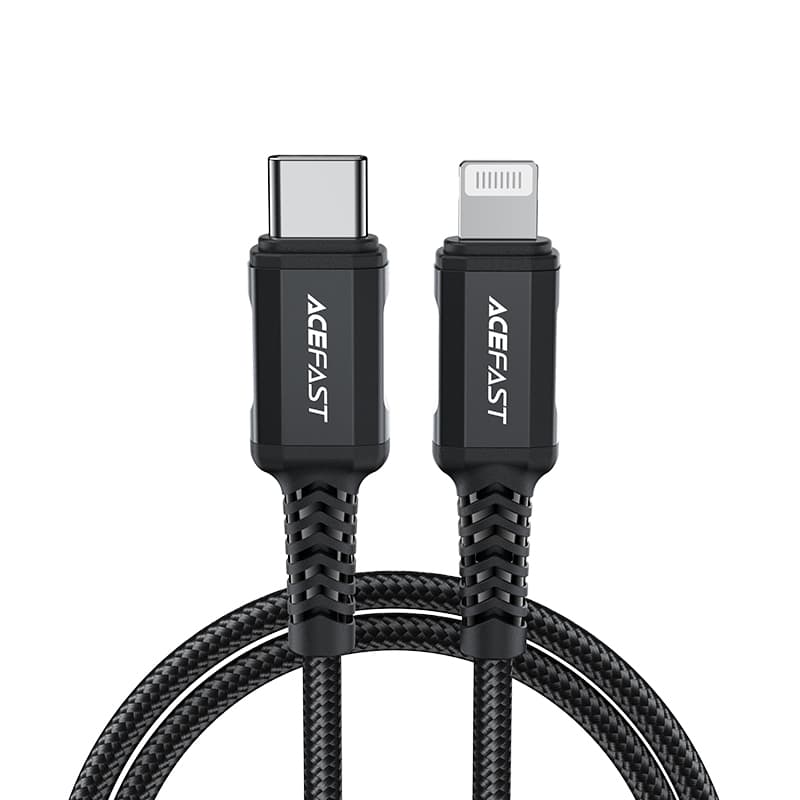 Acefast C4-01 Lightning - USB-C PD kabel 30W 3A 1.8m (MFI) - črn
