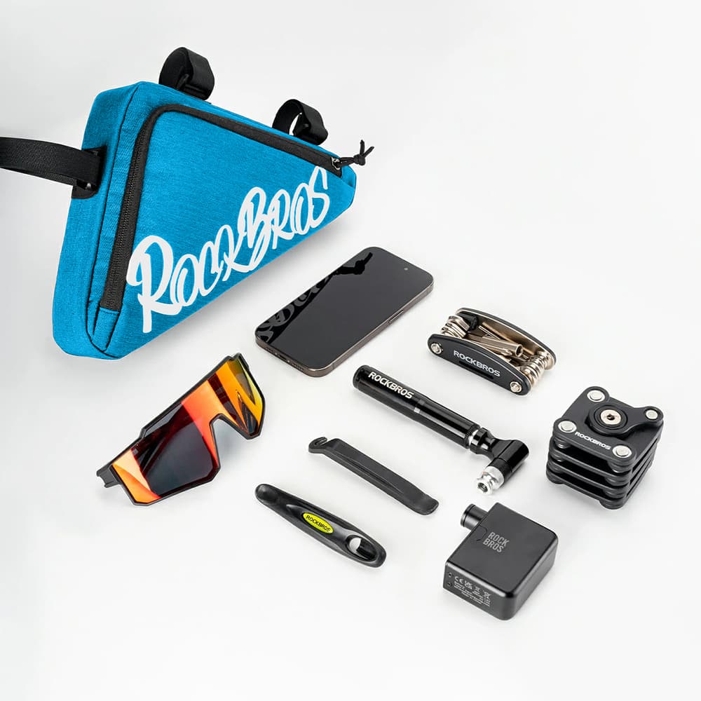 Rockbros G002 trikotna torba za okvir 1,4L - modra 5