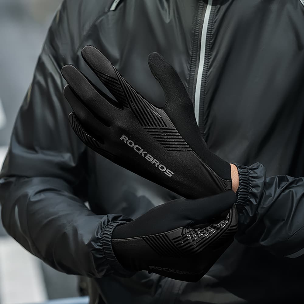 Rockbros kolesarske rokavice - polne, XL - črne 7