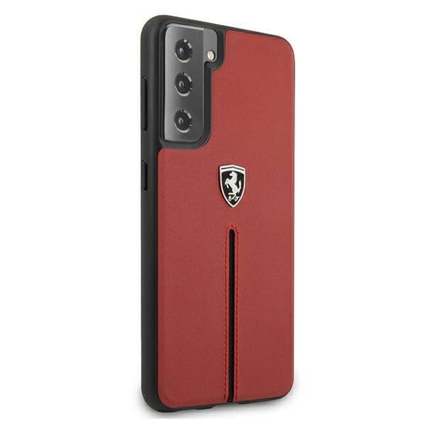 Ferrari FEOSIHCS21MRE ovitek za Galaxy S21+, rdeč, Off Track Leather 4
