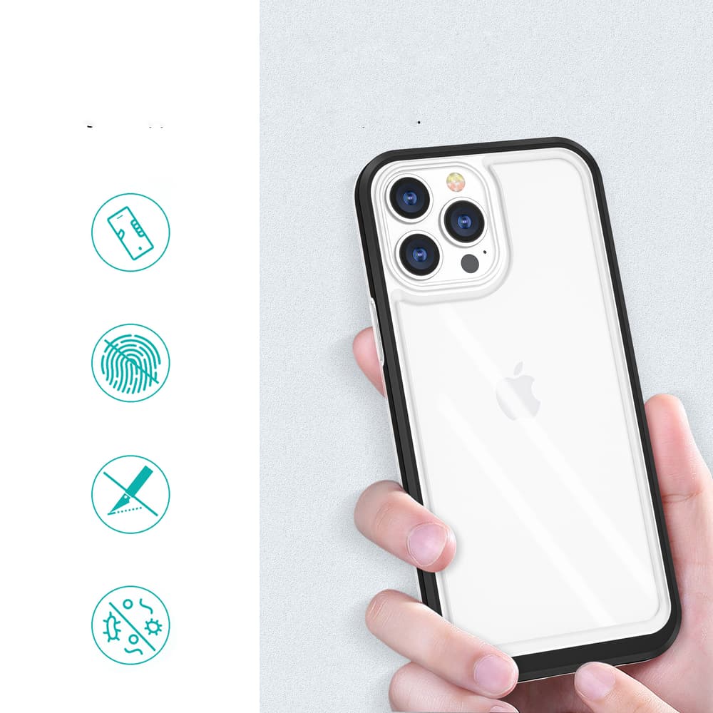 Hurtel Clear 3in1 ovitek za iPhone 13 Pro Max, črni okvir 2