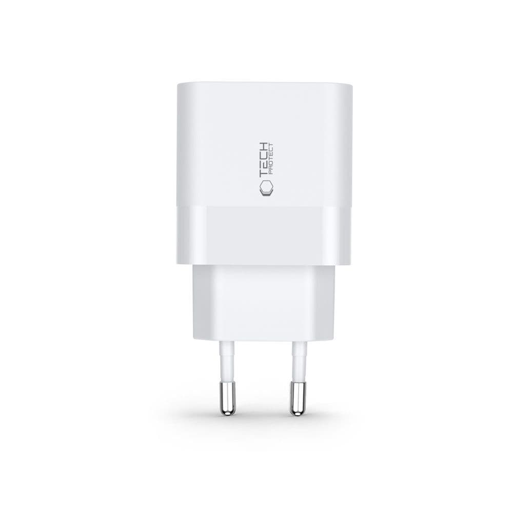 Tech-Protect C30W Polnilnik USB-C PD 30W / USB-A QC 3.0 - bel 3