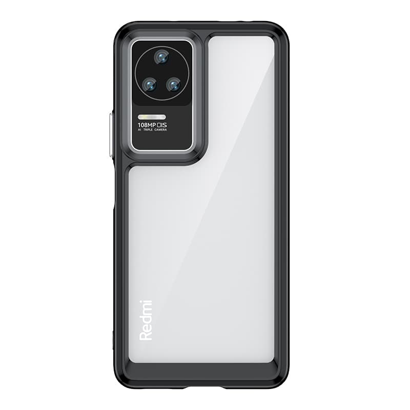 Ovitek Outer Space Case za Xiaomi Poco F4 5G s fleksibilnim okvirjem, črn