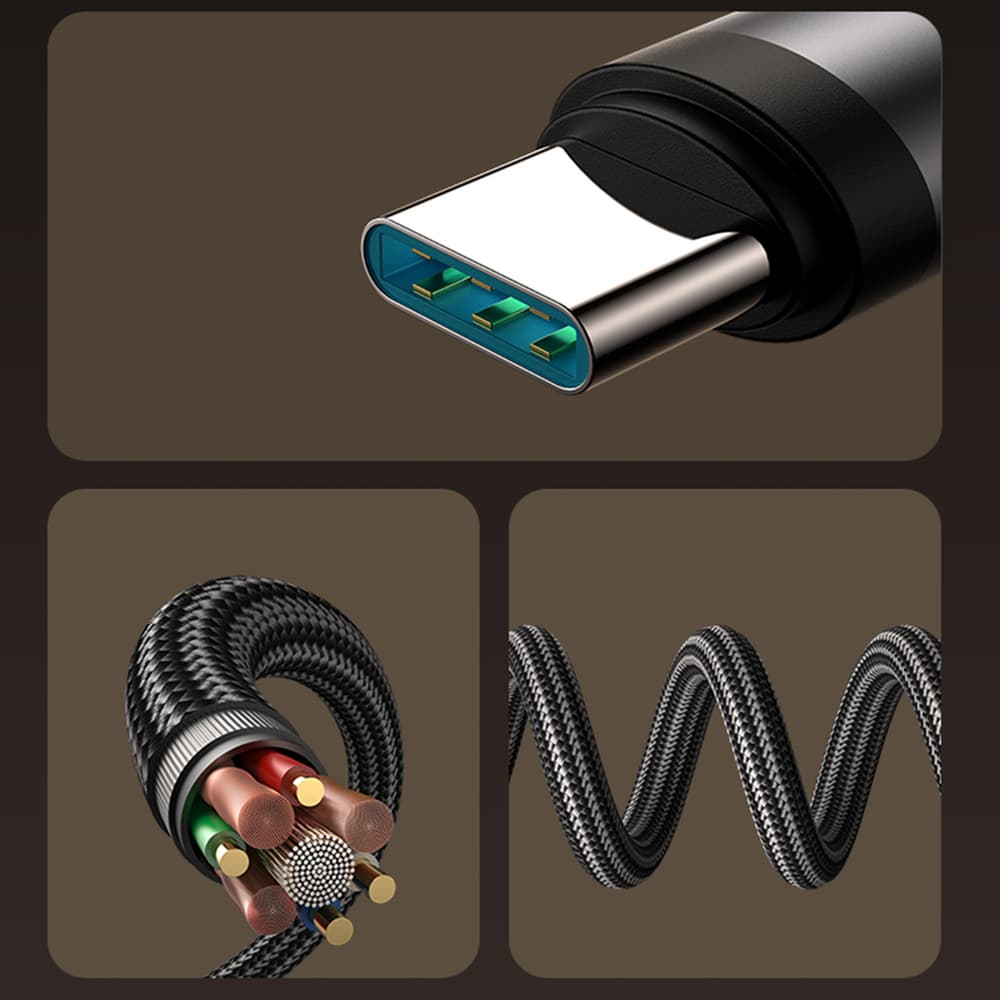 Joyroom S-A56 EnjoyX Series 90° USB-C - USB-C kabel 60W 1.2m - črn 6