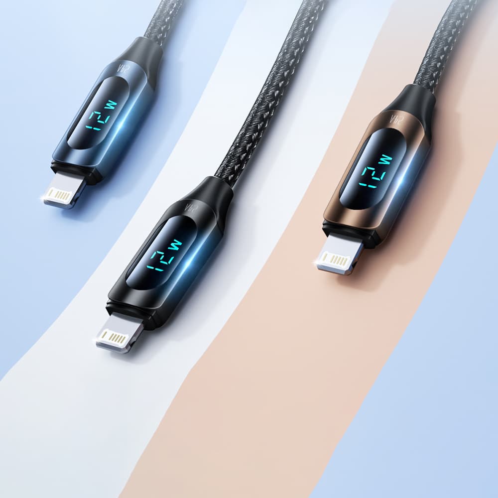 Wozinsky WUALC2 USB-A na Lightning kabel z LED zaslonom, 2.4A, 2m - črn 6