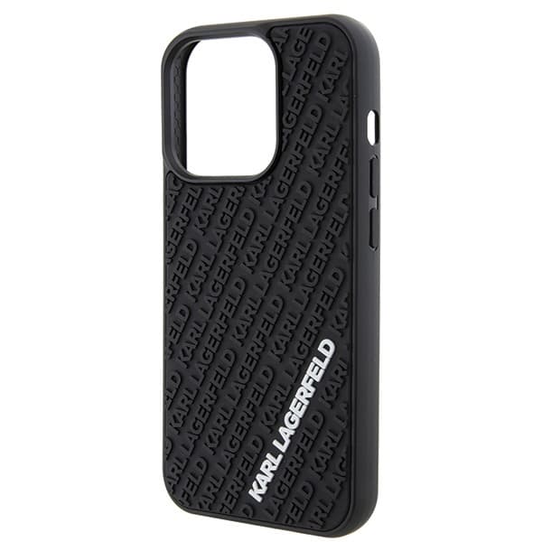 Karl Lagerfeld 3D Rubber Multi Logo ovitek za iPhone 15 Pro - črna 6