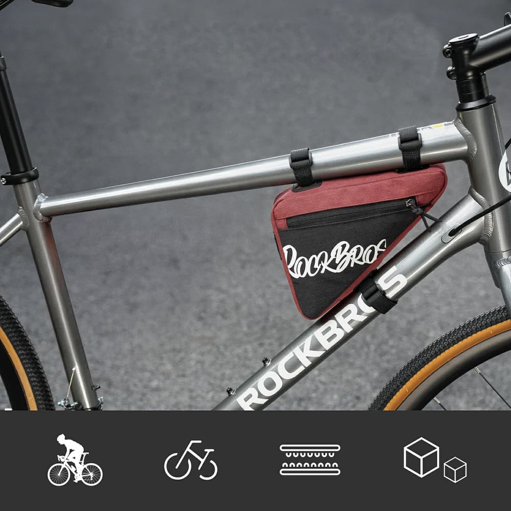Rockbros G001 trikotna torba za okvir 0,8L - rdeča 3