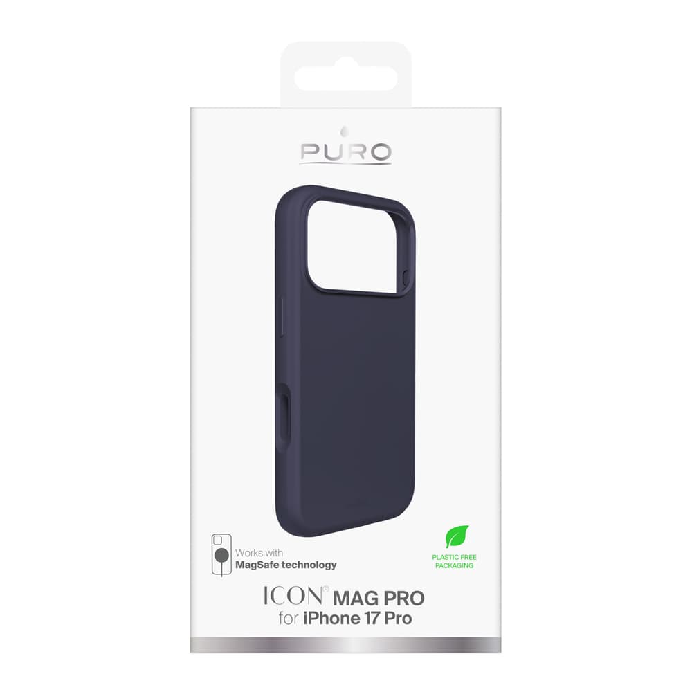 Puro Icon Mag Pro silikonska maska za iPhone 17 Pro, MagSafe, temno modra 2