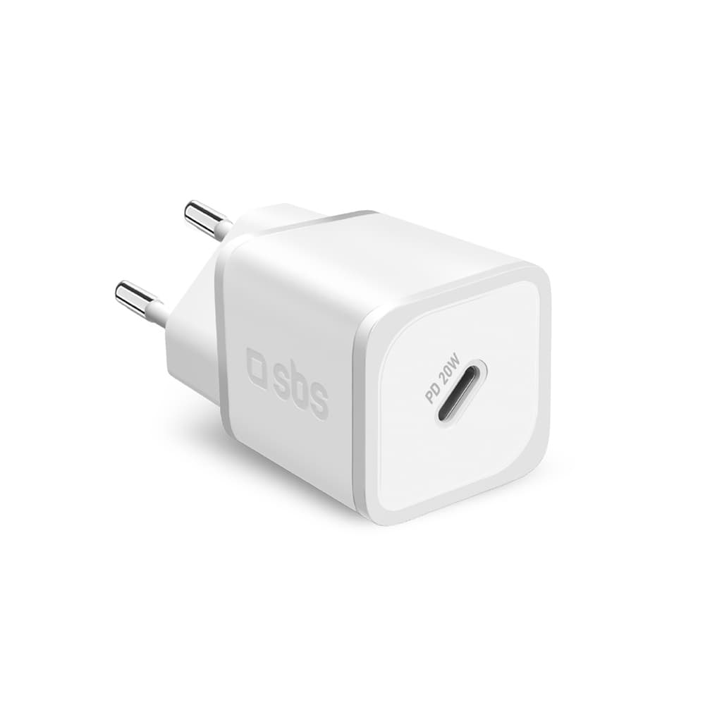 SBS 20W GaN stenski polnilnik s Power Delivery - bel