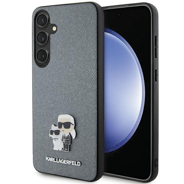 Karl Lagerfeld Saffiano Karl & Choupette ovitek za Apple iPhone S24+/S926, siv