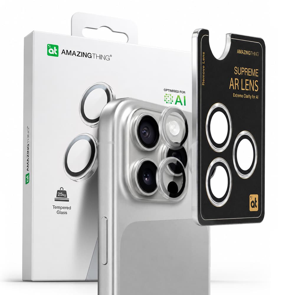 AmazingThing AR 3 objektivna stekla Full Clear za iPhone 16 Pro / 16 Pro Max - prozorno