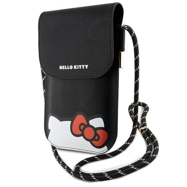 Usnjena torbica Hello Kitty Leather Hiding Kitty Cord - črna