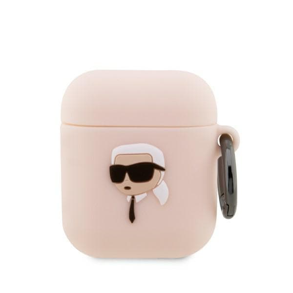 Karl Lagerfeld Silicone Karl Head 3D ovitek za AirPods 1/2, roza